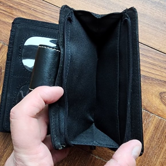 Target Black Genuine Leather Fold-Up Wallet - Picture 16 of 16